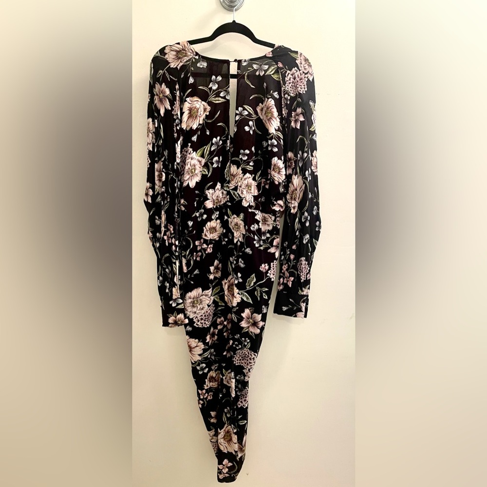 Jaase Floral Long Sleeve Dress Mid Calf Garden Large